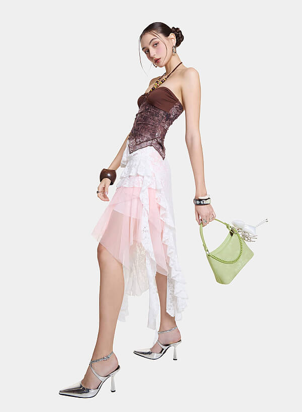 Charm dây hoạ tiết nơ chần bông - CHM 0037 - Màu trắng đen - VASCARA