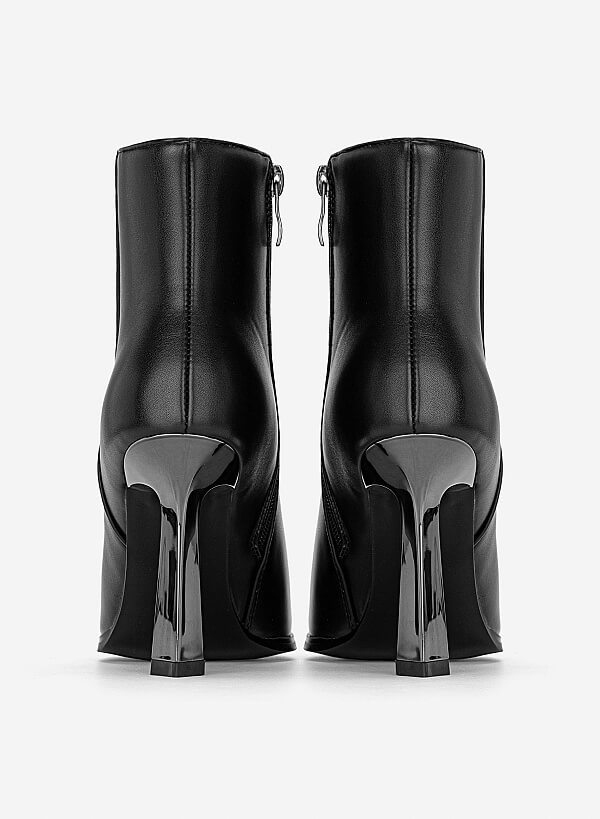 Giày ankle boots gót nhọn - BOT 0951 - Màu đen - VASCARA