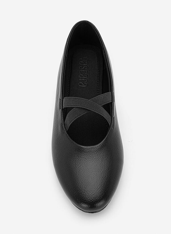 Giày ballerinas quai thun - GBB 0446 - Màu đen - VASCARA