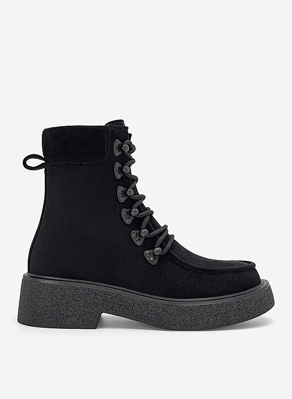 Giày boots buộc dây đế chunky