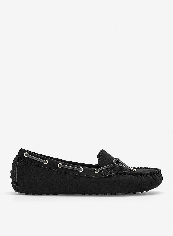 Giày moccasins nhấn nơ trang trí
