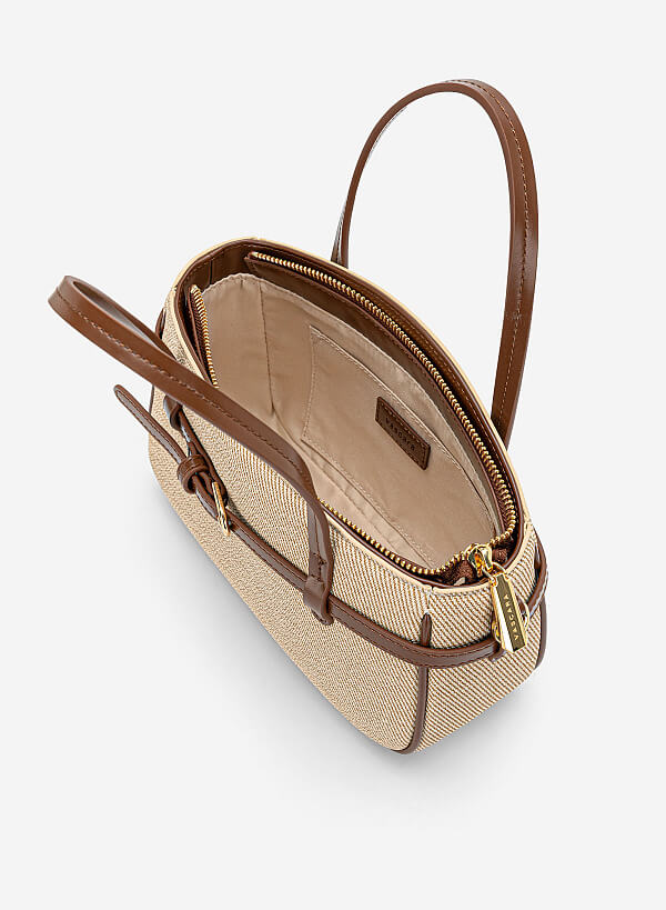 Túi xách tay nhấn đai khoá - TOT 0211 - Màu nâu - VASCARA