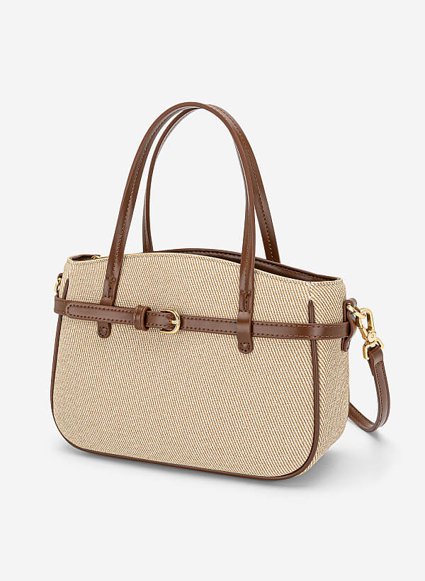 Túi xách tay nhấn đai khoá - TOT 0211 - Màu nâu - VASCARA