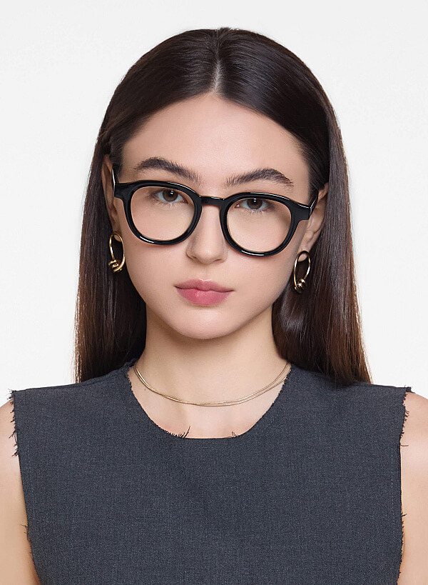 Gọng kính dáng tròn Lora - ROU 0060 - Màu đen - VASCARA