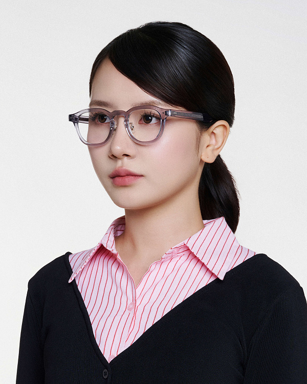 Gọng kính dáng tròn Lucid - WAY 0076 - Màu xám nhạt - VASCARA