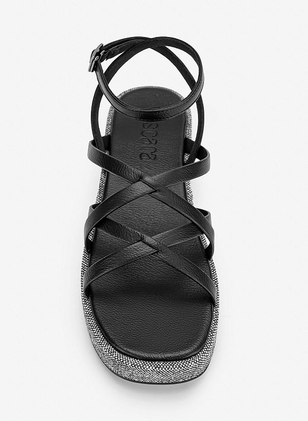 Giày gladiator flatform sandals - SDK 0353 - Màu đen - VASCARA