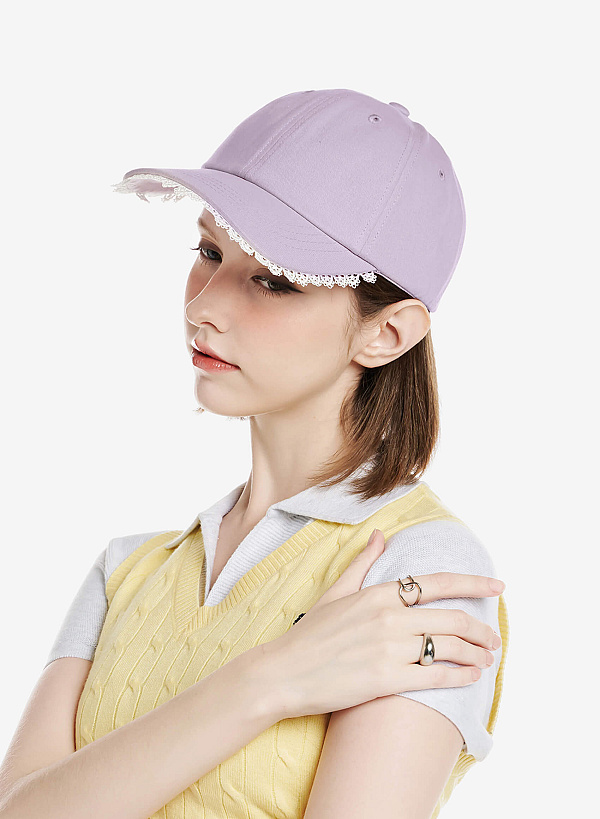 Nón lưỡi trai nhấn viền cá tính - WOC 0004 - Màu tím - VASCARA