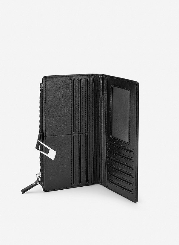 Ví cầm tay top-zip nhấn khóa - WAL 0341 - Màu đen - VASCARA