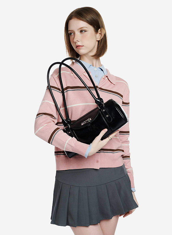 Túi baguette trang trí charm kim loại