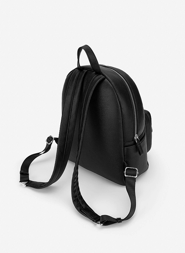 Balo casual phối họa tiết chần bông - BAC 0243 - Màu đen - VASCARA