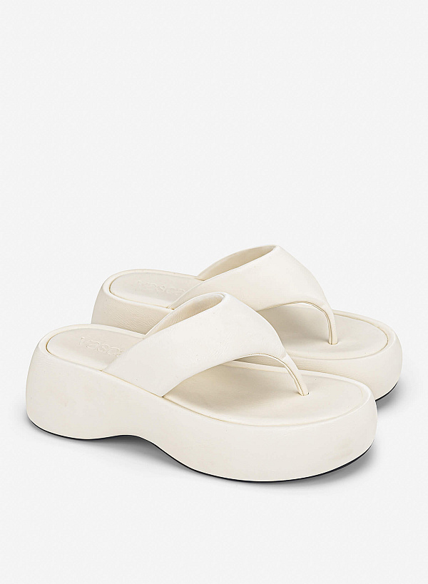 Dép chunky flatform thời thượng - GXG 0064 - Màu trắng - VASCARA