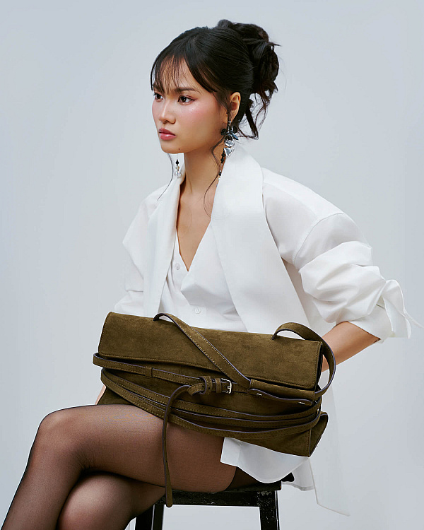 Túi quấn dây đeo vai BELT SHOULDER BAG - SHO 0005 - Màu xanh olive - VASCARA