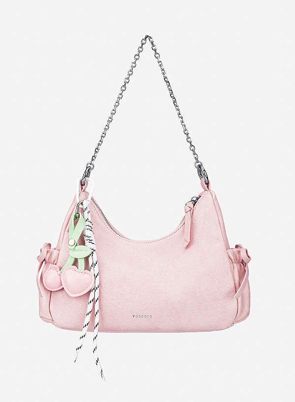 Charm dây hoạ tiết cherry - BCH 0010 - Màu hồng nhạt - VASCARA