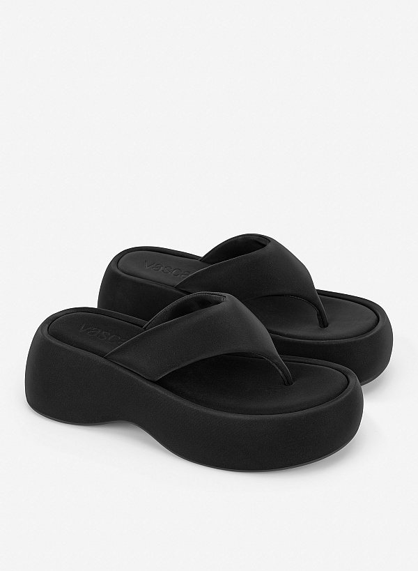Dép chunky flatform thời thượng - GXG 0064 - Màu đen - VASCARA