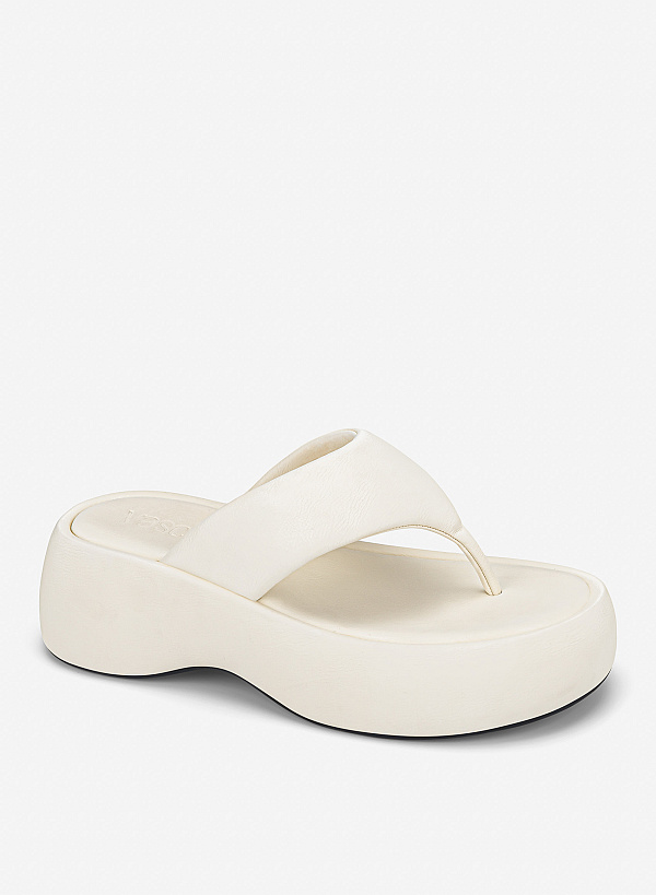 Dép chunky flatform thời thượng - GXG 0064 - Màu trắng - VASCARA