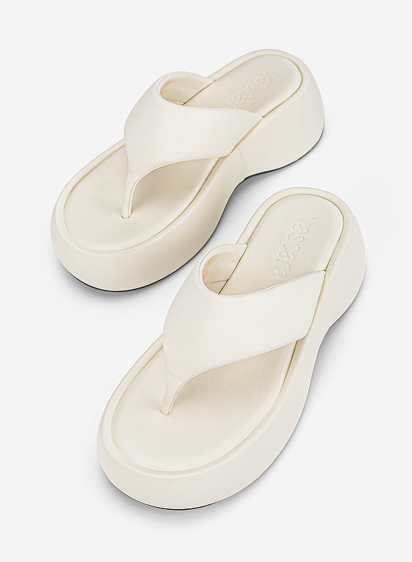 Dép chunky flatform thời thượng - GXG 0064 - Màu trắng - VASCARA