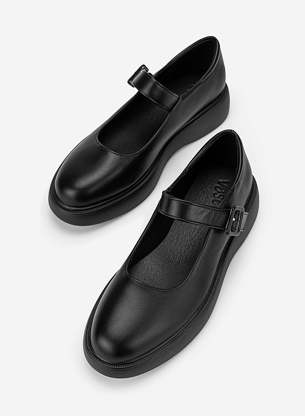 Giày flatform mary janes nâng dáng - BMN 0788 - Màu đen - VASCARA