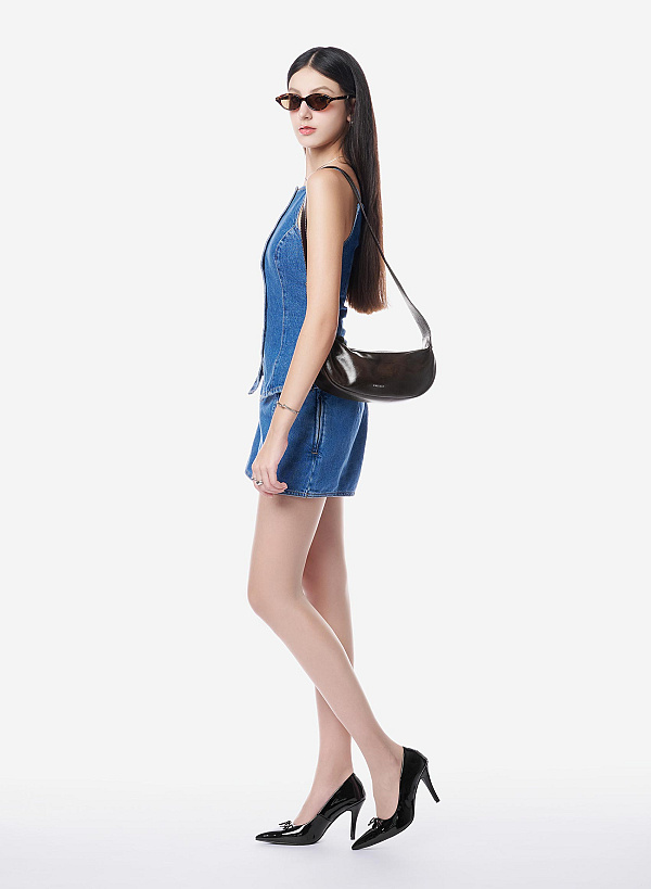 Túi đeo chéo phom mềm minimalist - CRO 0002 - Màu nâu đậm - VASCARA