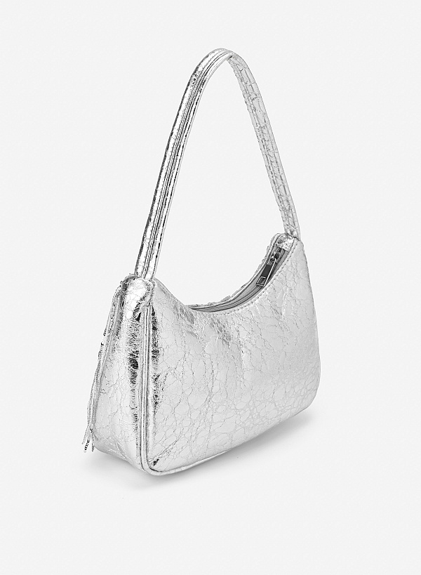 Túi đeo vai ánh kim sequin a sparkle - SHO 0312 - Màu bạc - VASCARA