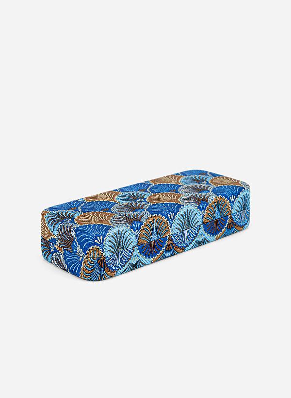Hộp mắt kính Briny Deco vân quạt cổ điển - HDK 0003 - Màu xanh dương - VASCARA
