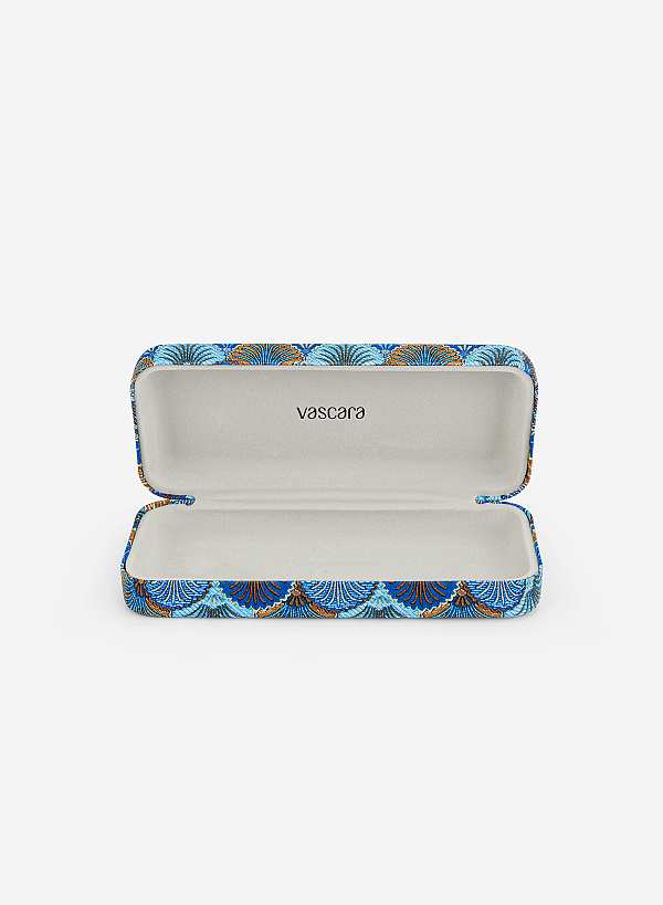 Hộp mắt kính Briny Deco vân quạt cổ điển - HDK 0003 - Màu xanh dương - VASCARA
