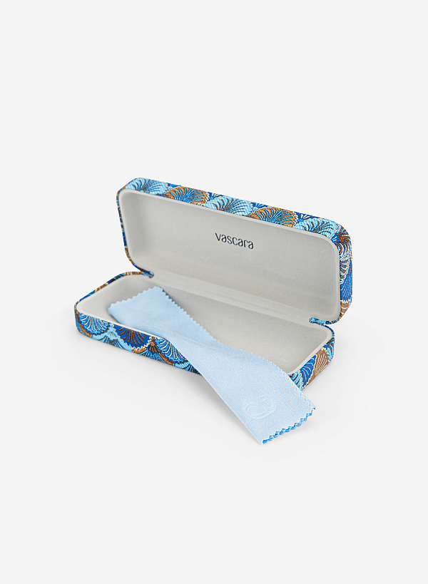 Hộp mắt kính Briny Deco vân quạt cổ điển - HDK 0003 - Màu xanh dương - VASCARA
