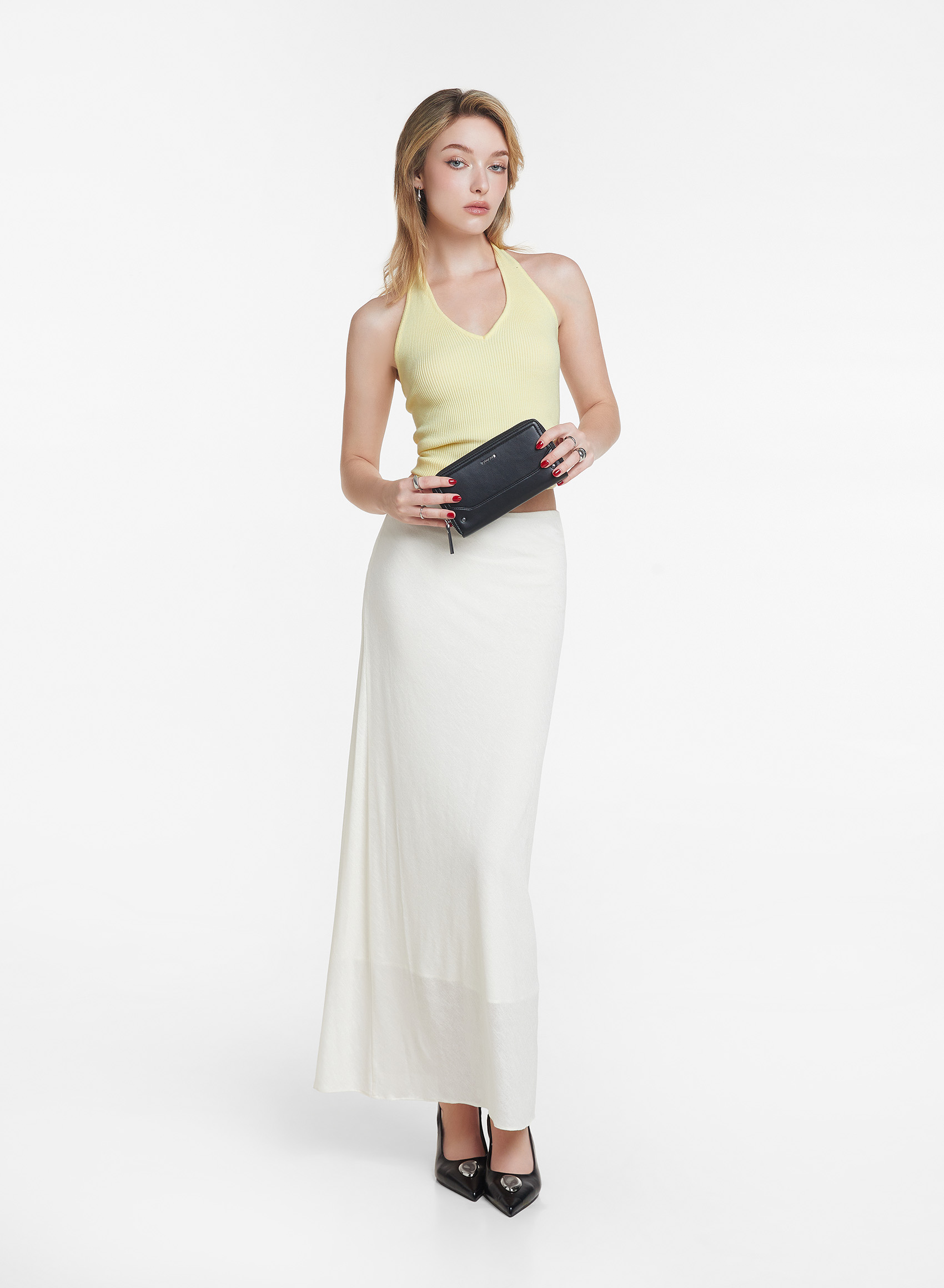 Ví cầm tay zip-around thanh lịch - WAL 0348 - Màu đen | Ví cầm tay
