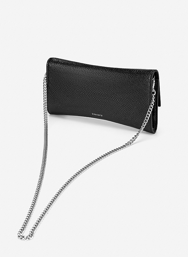 Clutch họa tiết nhấn khoá sang trọng - CLU 0145 - Màu đen - VASCARA