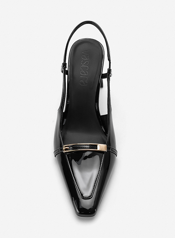 Giày slingback phối khoá kim loại - BMN 0760 - Màu đen - VASCARA