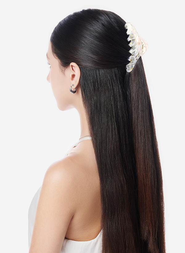 Kẹp tóc dáng cong vân xà cừ đa sắc