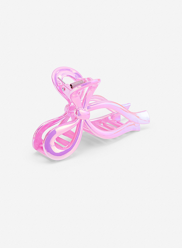 Kẹp tóc nơ ánh hologram - ACC 0059 - Màu hồng - VASCARA