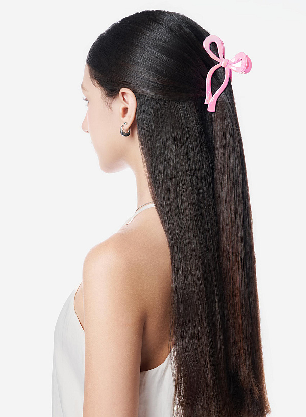 Kẹp tóc nơ ánh hologram - ACC 0059 - Màu hồng - VASCARA