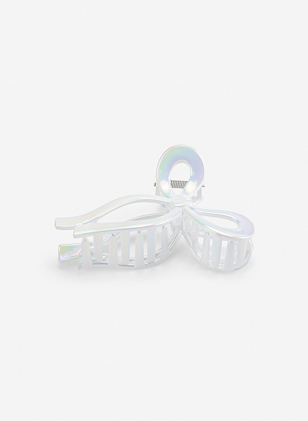 Kẹp tóc nơ ánh hologram - ACC 0059 - Màu trắng - VASCARA