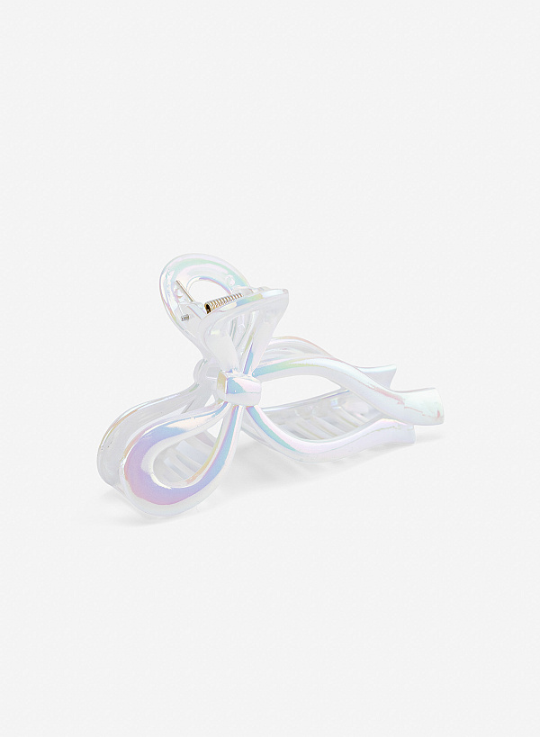 Kẹp tóc nơ ánh hologram - ACC 0059 - Màu trắng - VASCARA