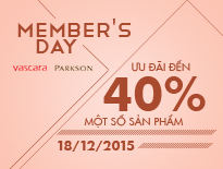 Vascara - Parkson- Member's Day - Ưu đãi đến 40% một số sản phẩm