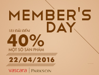 Vascara Parkson - Member's Day - Ưu đãi đến 40%
