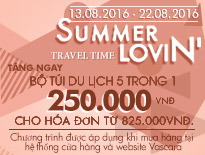 Vascara - Summer Lovin' - Travel time - Tặng bộ túi du lịch 5 trong 1 cho hóa đơn từ 825.000VNĐ