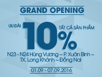 Grand Opening Vascara Long Khánh - Ưu đãi 10% tất cả sản phẩm