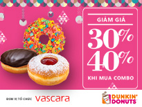 Dunkin' Donuts - Giảm giá 30%+ khi mua combo 