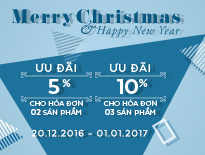 Merry Christmas & Happy New Year – Ưu đãi 5% cho hóa đơn 2 sản phẩm hoặc 10% cho hóa đơn từ 3 sản phẩm