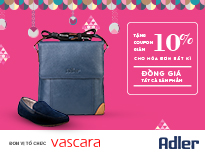 Adler – Đồng giá tất cả sản phẩm + Tặng coupon 10%