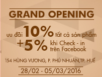 Khai trương cửa hàng Vascara Huế - ưu đãi 10% tất cả sản phẩm