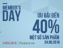 Vascara Parkson - Member's day - Ưu đãi 40% một số sản phẩm