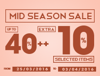 Mid Season Sale - Up to 40%++  All Items - Extra 10% Selected Items