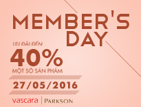 Vascara Parskon - Member's Day - Ưu đãi đến 40% một số sản phẩm