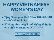 Happy Vietnamese Women’s Day – Tặng 01 coupon PNJ Silver 100.000đ cho hóa đơn bất kỳ