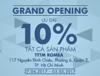 Grand Opening Vascara RomeA – Ưu đãi 10% tất cả sản phẩm