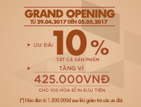 GRAND OPENING – VASCARA TẠI 3 TTTM VINCOM – ƯU ĐÃI 10% TẤT CẢ SẢN PHẨM + TẶNG 1 VÍ 425.000Đ