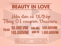 Beauty in Love – Tặng coupon Vascara cho hóa đơn có Bóp Ví