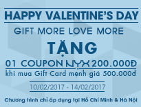 Gift More Love More – Tặng coupon NYX khi mua Gift Card 500.000đ
